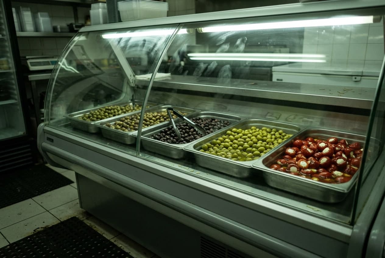 Kjøledisk med oliven og antipasti